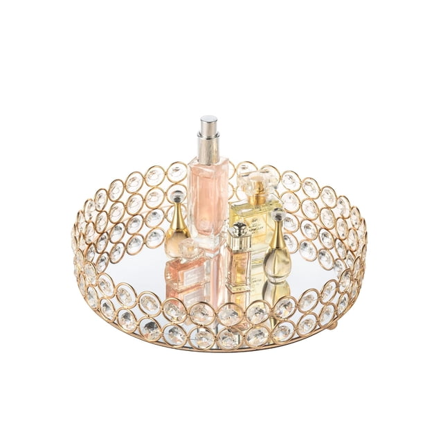 Bandeja de perfume de cristal Feyarl, organizador de maquillaje y cosméticos