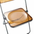 thumbnail image 6 of LeisureMod Folding Dining Chair in Acrylic with Chrome Steel Frame and Open-Back Design for Modern Home, Kitchen, Cafes Lawrence Collection Set of 4, 6 of 18