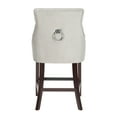 thumbnail image 2 of SAFAVIEH Eleni 26 in. H Tufted Wing Back Counter Stool with Ring, Grey, Set of 2, 2 of 10