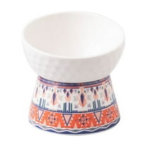 Raised Cat Food Bowls - Ceramic Tilted Cat Food and Water Bowl Set - Elevated Pet Feeding Bowls Stress Free for Kitten Elder Cats Small Dogs, Anti Vomiting, Neck Protection