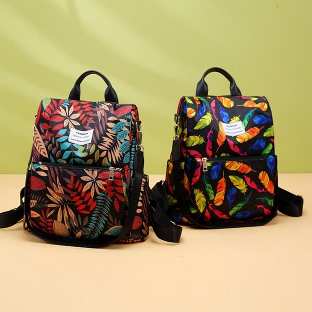 Sac à Dos pour Femmes Mode Style Chinois Oxford Imprimé Tissu Anti-Vol Sac à Dos Décontracté Grande Capacité