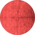 thumbnail image 1 of Ahgly Company Indoor Round Oriental Red Industrial Area Rugs, 4' Round, 1 of 4
