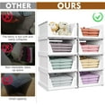 thumbnail image 2 of 5 Pack Stackable Closet Organizer Box, Multifunctional & Foldable Closet Storage Basket for Bathroom Kitchen Laundry Room Wardrobe Storage, Space-Saving Clothes Storage Drawer Organizer, Green, 2 of 15