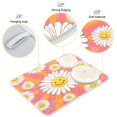thumbnail image 4 of Dish Drying Mat Kitchen Pad Large Counter Absorbent Dish Mats Drainer Smiley Face on Orange Background, 4 of 8