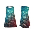 thumbnail image 7 of Honeii Colorful Rainbow Glitter Print Women's Sleeveless Dress, Loose Fit Casual Dress for Women, Summer Fashion Dress, 7 of 7