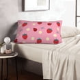 thumbnail image 6 of Uemuo Strawberry and Ladybugs Print Throw Pillow Case – Cozy & Soft Cushion Cover, Hypoallergenic Pillow Case for Sleeping, Perfect for Women with Envelope Closure-20"x30", 6 of 6