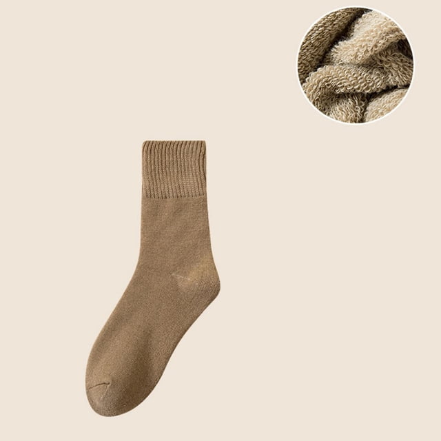 Chaussettes Mi-Longues pour Femmes Femmes Randonnée Chaudes Hiver Épaisses Chaudes Confortables Bottes Bas Bas de compression Beige