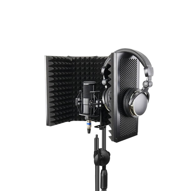 Matsuzay Micrófono plegable Escudo de aislamiento acústico Espumas acústicas Panel Estudio para grabación Transmisión en vivo Accesorios de Accesorios de cámara y óptica