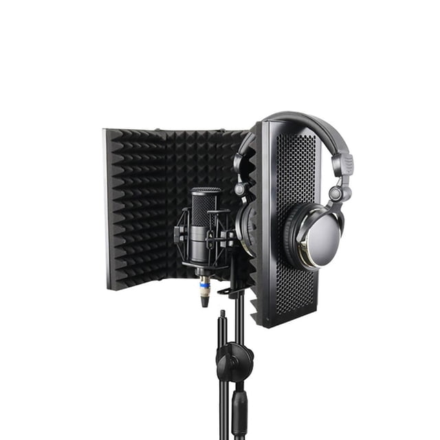 Seitruly Micrófono plegable Escudo de aislamiento acústico Espumas acústicas Panel Estudio para grabación Transmisión en vivo Accesorios de Accesorios de cámara y óptica