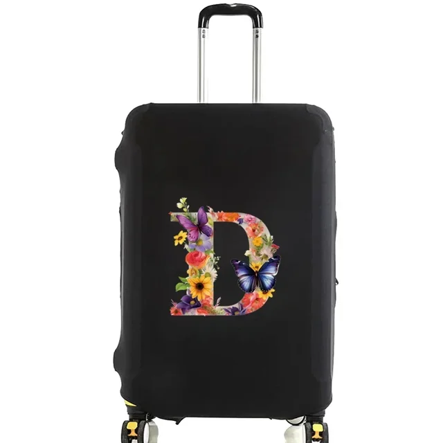Housse de Valise Articles de Voyage Réutilisable Valise de Voyage Série Papillon Convient aux Valises 18-32 Pouces Réutilisable Lavable 2024 Nouveau 8butterfly Lettre D S