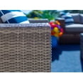thumbnail image 6 of Sorrento 18-Piece Resin Wicker Outdoor Patio Furniture Combination Set in Gray w/ Sofa Set, Eight-seat Dining Set, and Chaise Lounge Set (Flat-Weave Gray Wicker, Polyester Light Gray), 6 of 9