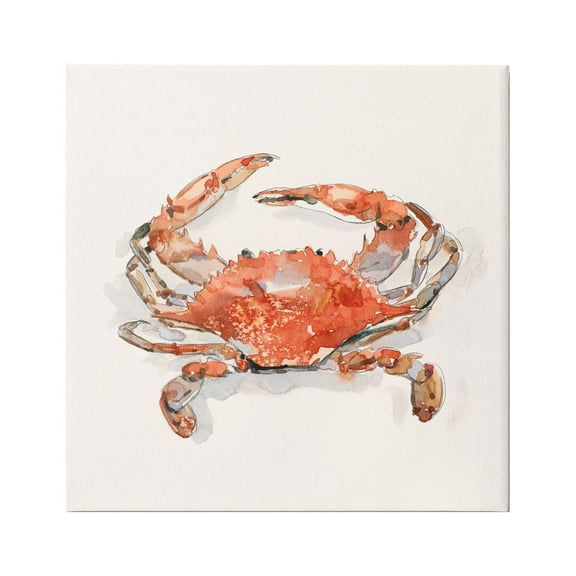 Stupell Industries Nautical Red Crab Animals & Insects Painting Gallery Wrapped Canvas Print Wall Art, 17 x 17