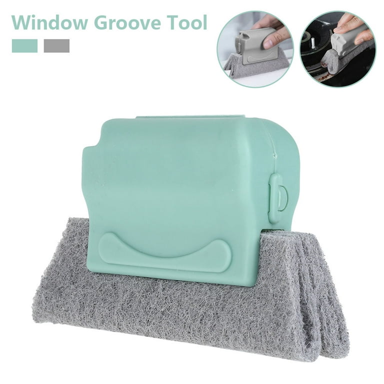 1pc Blue-green Plastic Window Groove Cleaning Brush