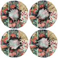 thumbnail image 2 of Shower Caps,Pioneer Flower Floral Print Pattern Waterproof Shower Cap for Women 4 Pieces,Double Reusable Hair Cover for Shower PEVA Elastic Stretch Hem, 2 of 7