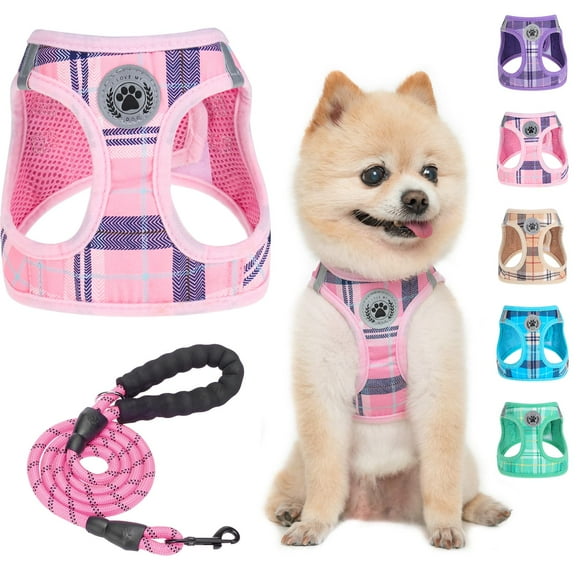 Juego de arneses y correas para perros BEAUTYZOO Step In, sin tirones, para perros pequeños