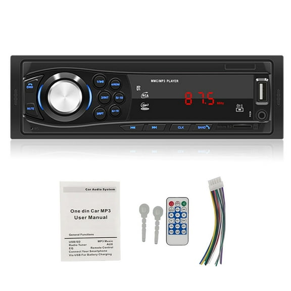 Single 1 Din Car Stereo Radio MP3 Player Bluetooth  In-Dash Head Unit USB/AUX/TF FM with Remote Control
