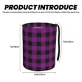 thumbnail image 3 of Naloa Purple Black Plaid Car Trash Can Garbage Car Accessories Trash Can Car Waste Bin for for Driver and Passenger Any Vehicle, 3 of 7
