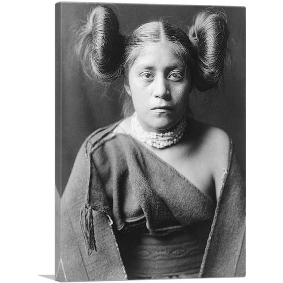 ARTCANVAS A Tewa Girl 1906 Canvas Art Print by Edward S. Curtis - Size: 26" x 18" (0.75" Deep)