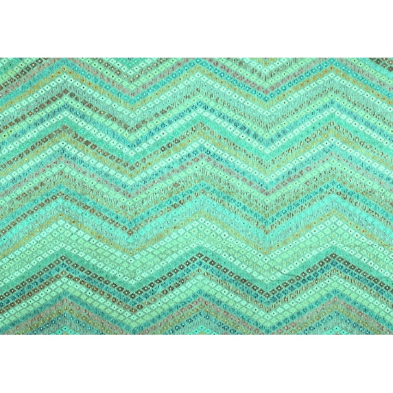 Ahgly Company Indoor Rectangle Southwestern Turquoise Blue Country Area Rugs, 3' x 5'