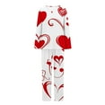 thumbnail image 5 of Levmjia Womens Pajama Set Fashion Printed Round Neck Long Sleeve Pants Winter Sleepwear Casual Soft Comfortable Two Piece Set Valentine Home Relaxation Sleep, 5 of 6