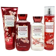 Bath and Body Works Japanese Cherry Blossom 4 Piece Gift Set - Includes Fine Fragrance Mist, Ultra Shea Body Cream, Body Lotion, and Shower Gel - Full Size