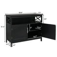 thumbnail image 2 of Zimtown Gabinete de buffet con almacenamiento Cocina Comedor Aparador Gabinete de almacenamiento de buffet Servidor de buffet Armario Armario Mesa de consola con estante de 2 puertas Negro Zimtown contemporary, 2 of 6