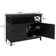 thumbnail image 2 of Zimtown Gabinete de buffet con almacenamiento Cocina Comedor Aparador Gabinete de almacenamiento de buffet Servidor de buffet Armario Armario Mesa de consola con estante de 2 puertas Negro Zimtown contemporary, 2 of 6
