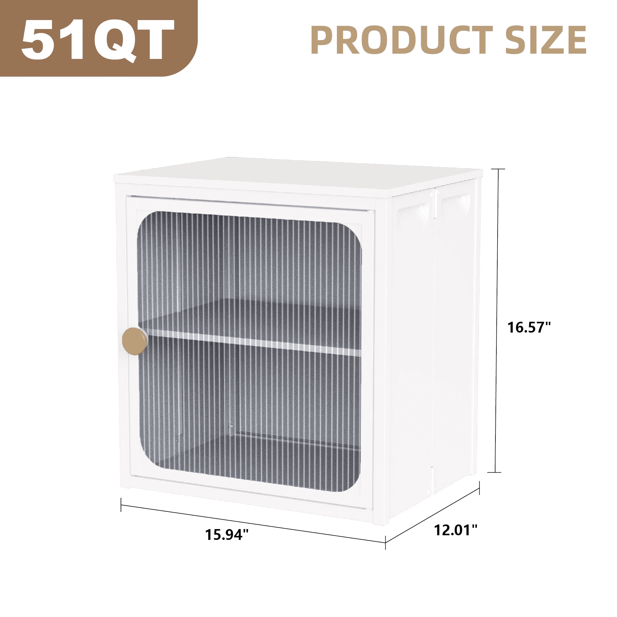MAYEERTY Foldable Storage Cabinet, Steel-Wood Combo with Anti-Slip Design, White