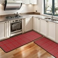 thumbnail image 3 of Kitchen Rugs Sets Of 2,Red Christmas Plaid Pattern Anti Fatigue Kitchen Mat Rugs Non Slip Washable,Decorative Kitchen Floor Mats for Kitchen,Sink,Laundry,17"x47"+17"x47", 3 of 5