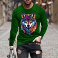 thumbnail image 2 of Jinhomg Mens Big and Tall T Shirts Novelty Funny Mardi Gras Mask Graphic Tees Lightweight Comfy Long Sleeve Crew Neck Tops Holiday Party Streetwear Todays Deals Green XXL, 2 of 6