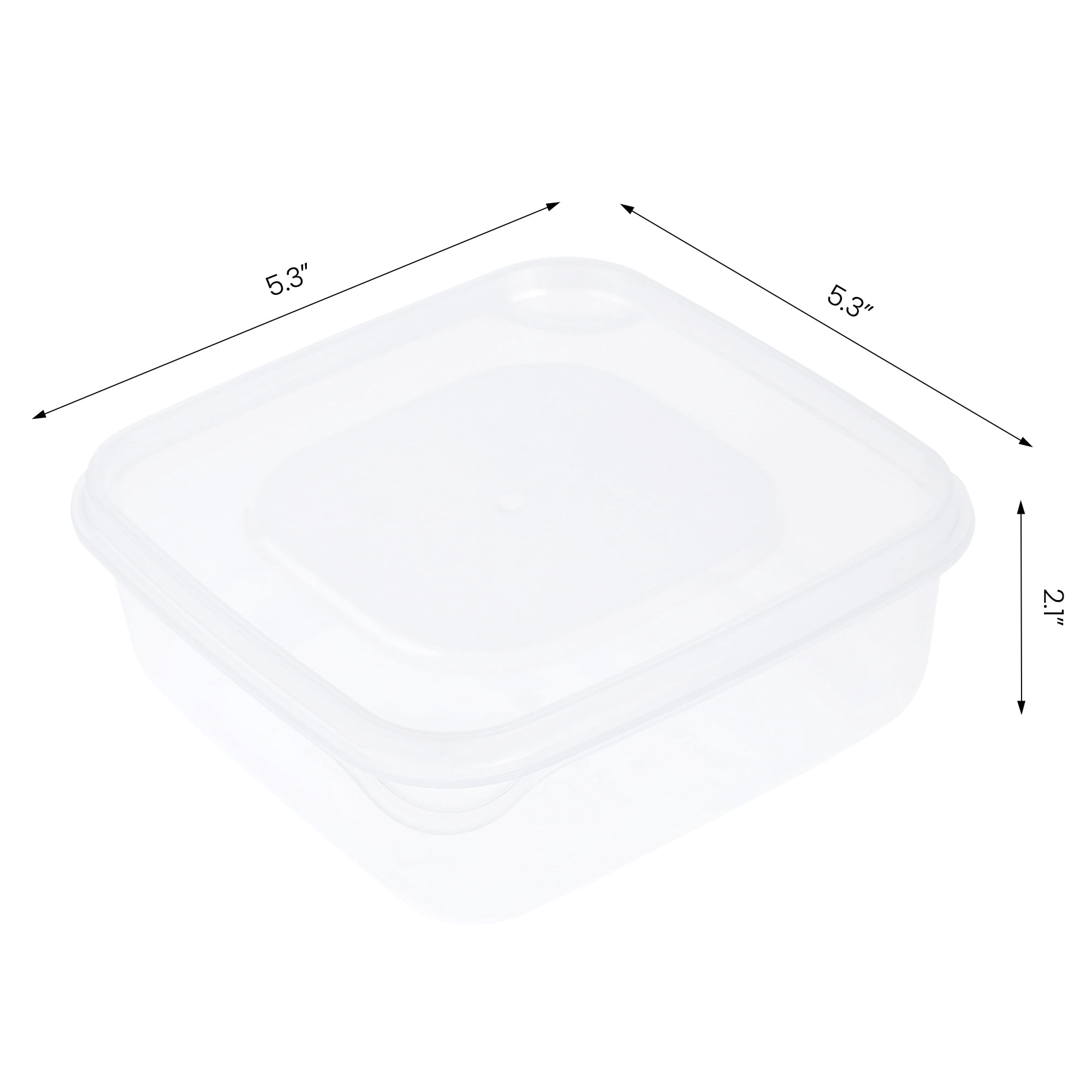 Unique Bargains 10 Packs Meal Prep Food Containers 5.3*5.3*2.1 in Transparent