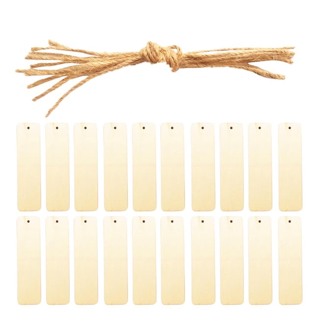 Piezas de 20 Piezas de Marcapáginas Scrapbooking Artesanía de Bricolaje con Cuerda Macarena Piezas de madera