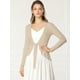 thumbnail image 2 of Cardigan Dobladillo Rizado RebeDe Punto Frente De CorbaPaMujeres Camello XS, 2 of 6