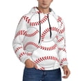 thumbnail image 2 of Lsque Baseballs Pattern Casual Men's Hoodie,Hooded Sweatshirt with Kangaroo Pocket,Pullover Hoodie-X-Large, 2 of 7