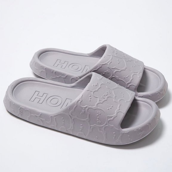 Nvzi-c Slippers for Women and Men Non Slip Quick Drying Shower Slides Bathroom Sandals ,Ultra Cushion ,Thick Sole(Size:44-45,Grey)