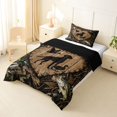 thumbnail image 2 of Homewish Rustic Farmhouse Cabin Twin Comforter Sets,Retro Dog Duck Bedding Set,Brown,Black Reversible,2 Pieces,1 Comforter and 1 Pillowcase, 2 of 7