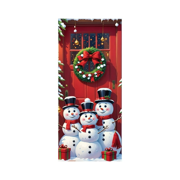 Uuowzo 35 X 71 Inch Christmas Door Cover Christmas Door Curtain Christmas Day Door and Wall Decoration Festival Party Decoration Christmas Decorations, AA