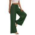 thumbnail image 4 of Guluxicc Summer Casual Wide Leg Trousers for Womens Loose Fit Pants with Buttoned Pockets Elastic Waist Pants for Travel, 4 of 8