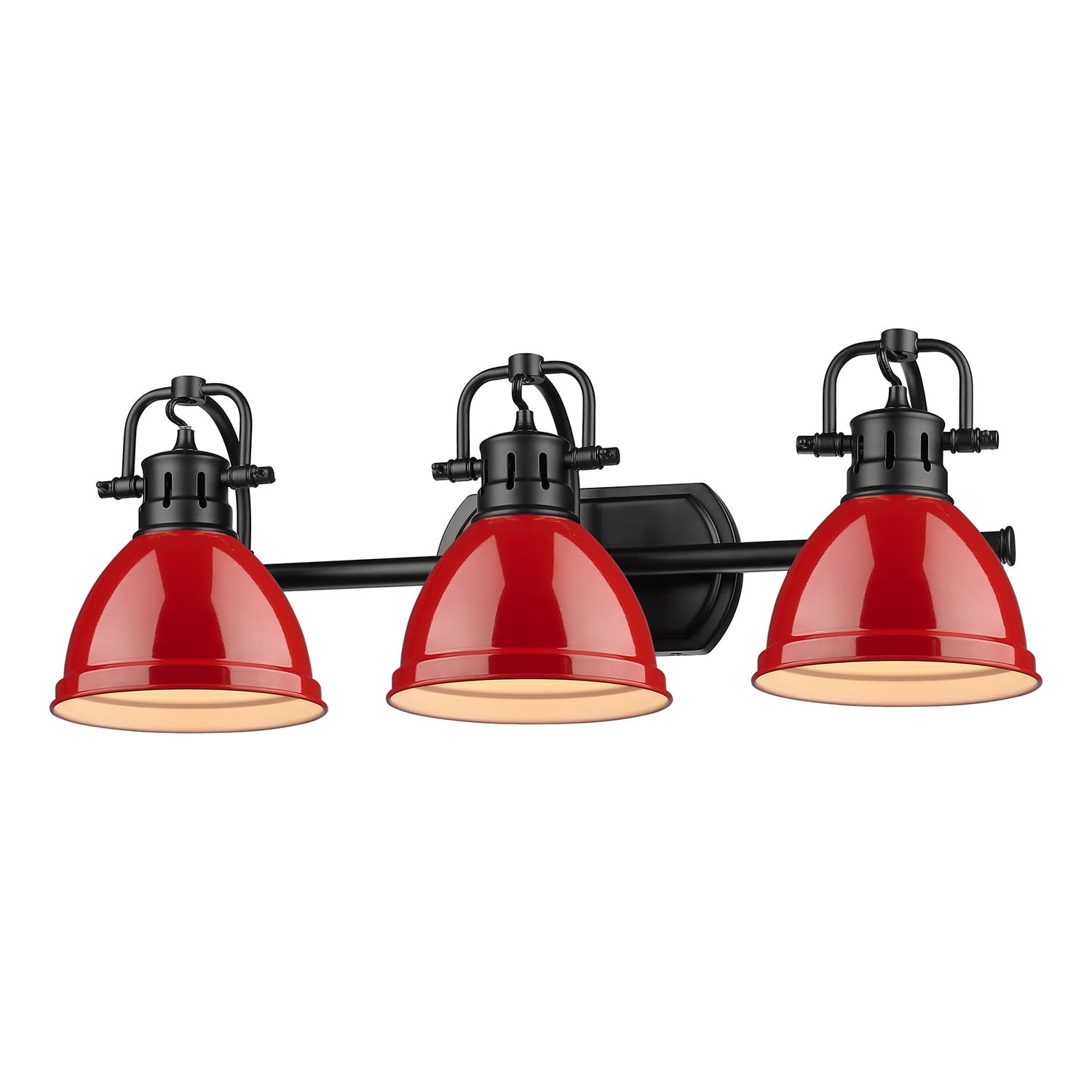 Duncan 3 Light Bath Vanity In Black With A Red Shade Walmartcom Walmartcom