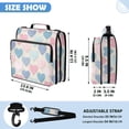 thumbnail image 3 of Zipper Binder with Shoulder Strap 2 inch 3 Ring Waterproof File Folder Organizer Bag 500 Sheet Gingham Heart-shaped Pattern, 3 of 8