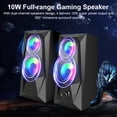 thumbnail image 3 of Computer Speakers for Desktop, TSV USB Powered RGB PC Gaming Speaker, 2.0 Enhanced Stereo, Dynamic RGB LED, One-Knob Control, 3.5mm Aux Wired Laptop Speakers for PC, Desktop, Smartphone, Tablets, 3 of 8