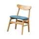 thumbnail image 4 of Silla de madera con respaldo de listones para salón, restaurante, cafetería Azul, 4 of 10