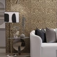 thumbnail image 3 of Papel pintado JiffDiff con estampado de leopardo, impermeable, 2,7 m², amarillo, 3 of 9