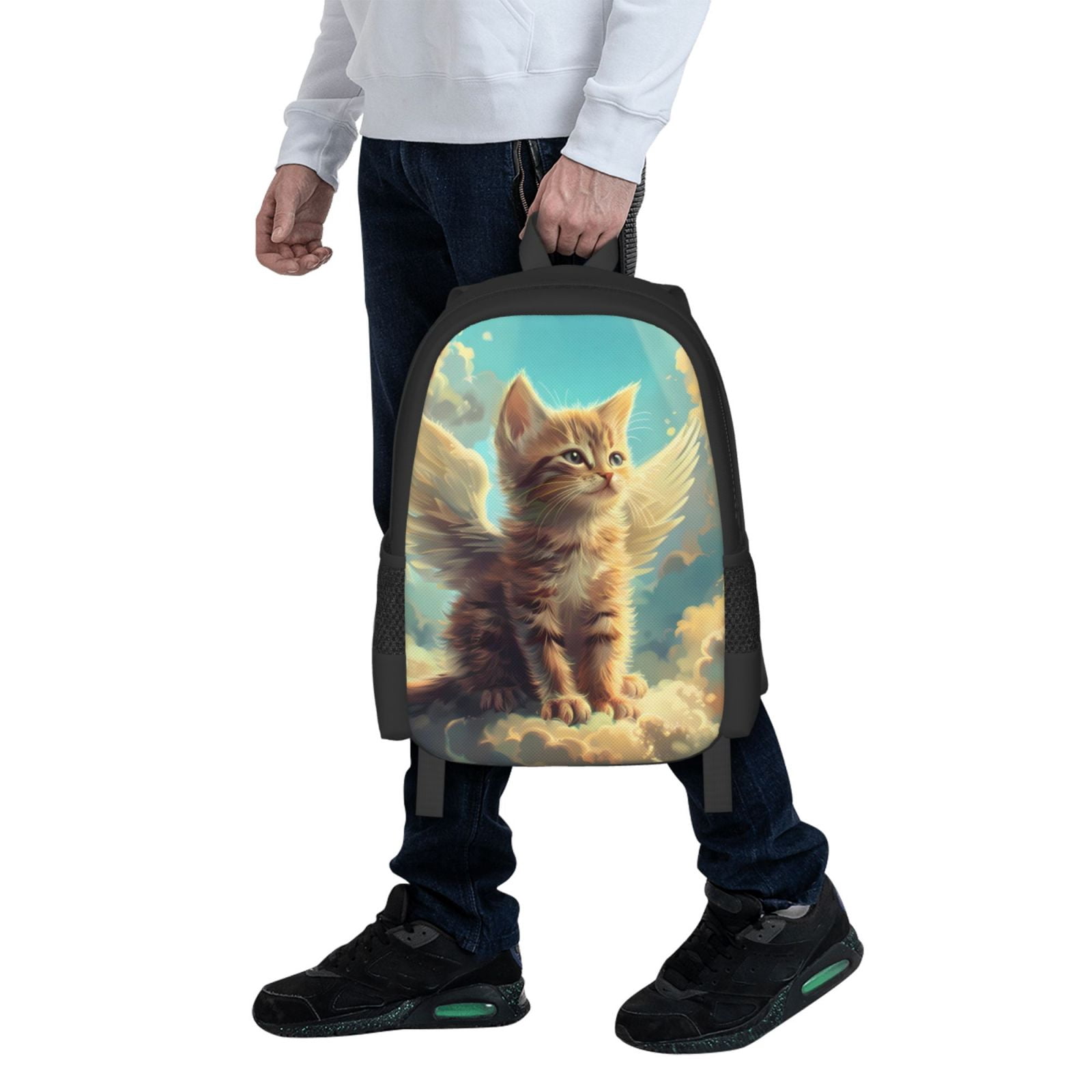 Ratiio Sunshine Cloud Cute Cat Backpack for Men and Women - Durable 600D Oxford Cloth -Large Capacity, Water-Resistant School, Travel, and Hiking Bag