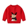 thumbnail image 5 of XFHLMJFF Christmas Sweatshirt for Boys Girls Cute Reindeer Baby Pattern Toddler Round Neck Knitted Pullover Tops Fall Winter Outfit, 5 of 6