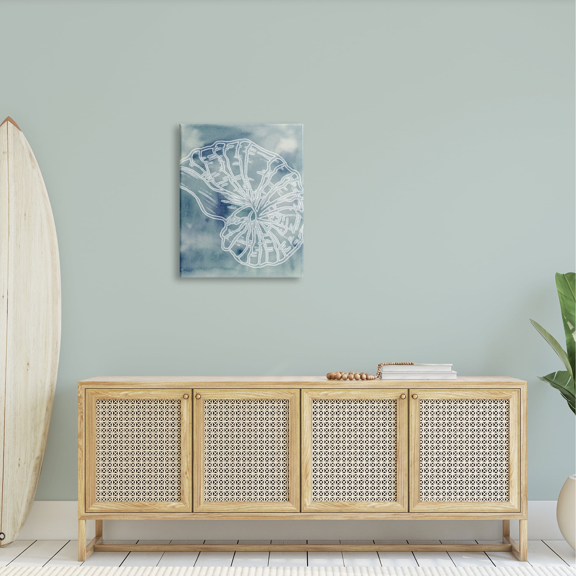 Stupell Industries Spiral Seashell Nautilus Sea Life Watercolor Pattern Graphic Art Gallery Wrapped Canvas Print Wall Art, Design by Ziwei Li
