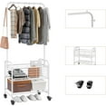 thumbnail image 5 of Laundry Basket with Wheels Rolling Laundry Hamper Laundry Sorter Cart Shelf Hanging Rack,White, 5 of 12