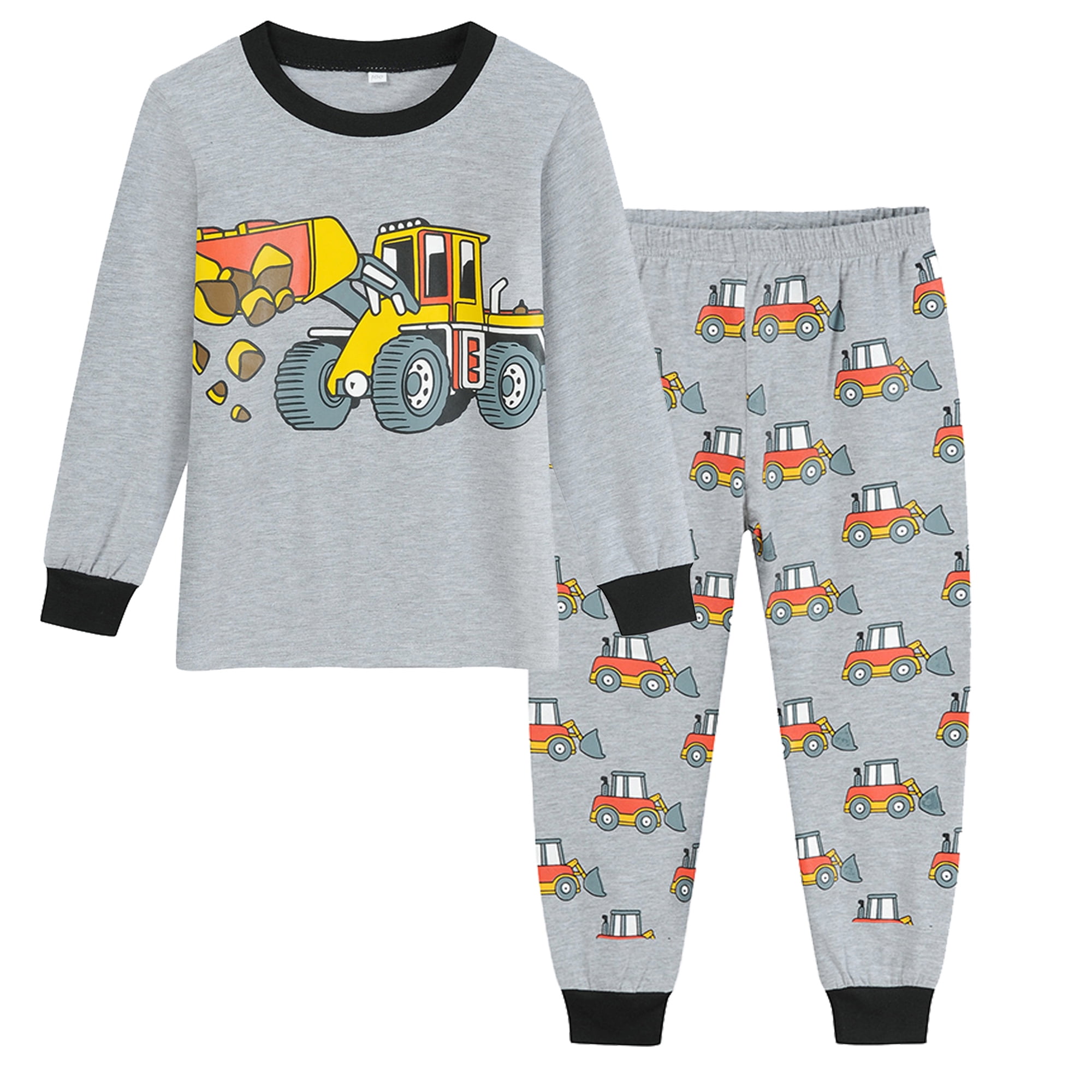 Little Hand Toddler Boys Pyjamas Long Sleeve Pajamas Set Cotton Kids Sleepwear 2 7t Grey