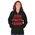 thumbnail image 4 of Funny Political Pun Zero Facts Given Unisex Fleece Graphic Zip Up Hoodie Brisco Brands 2X, 4 of 5