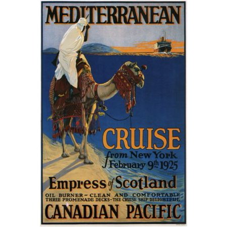 Canadian Pacific Mediterranean Cruise Lines 1925 Mini poster (Best Cruise Line For Western Mediterranean)